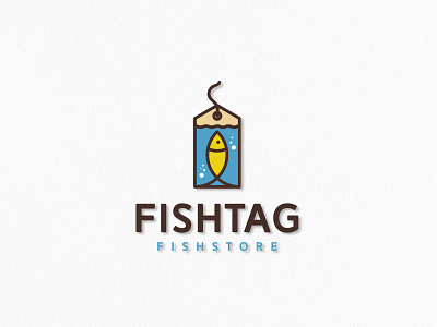 FishTag brand identity branding design logo minimalist modern simple vector