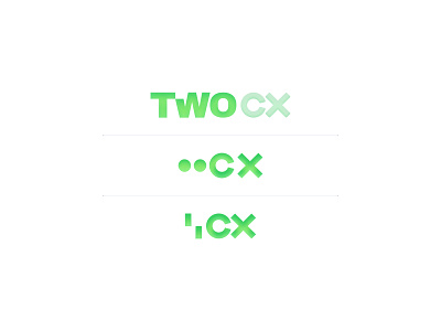 Two.CX Logo Concepts branding concept debutshot design gradient green identity lime logo minimal number symbol vector