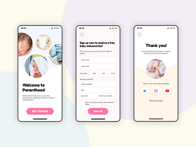 Daily UI 001 - Sign Up baby dailyui dailyui001 day001 father form gift iphone login mobile mother newborn parents registration registry signup ui