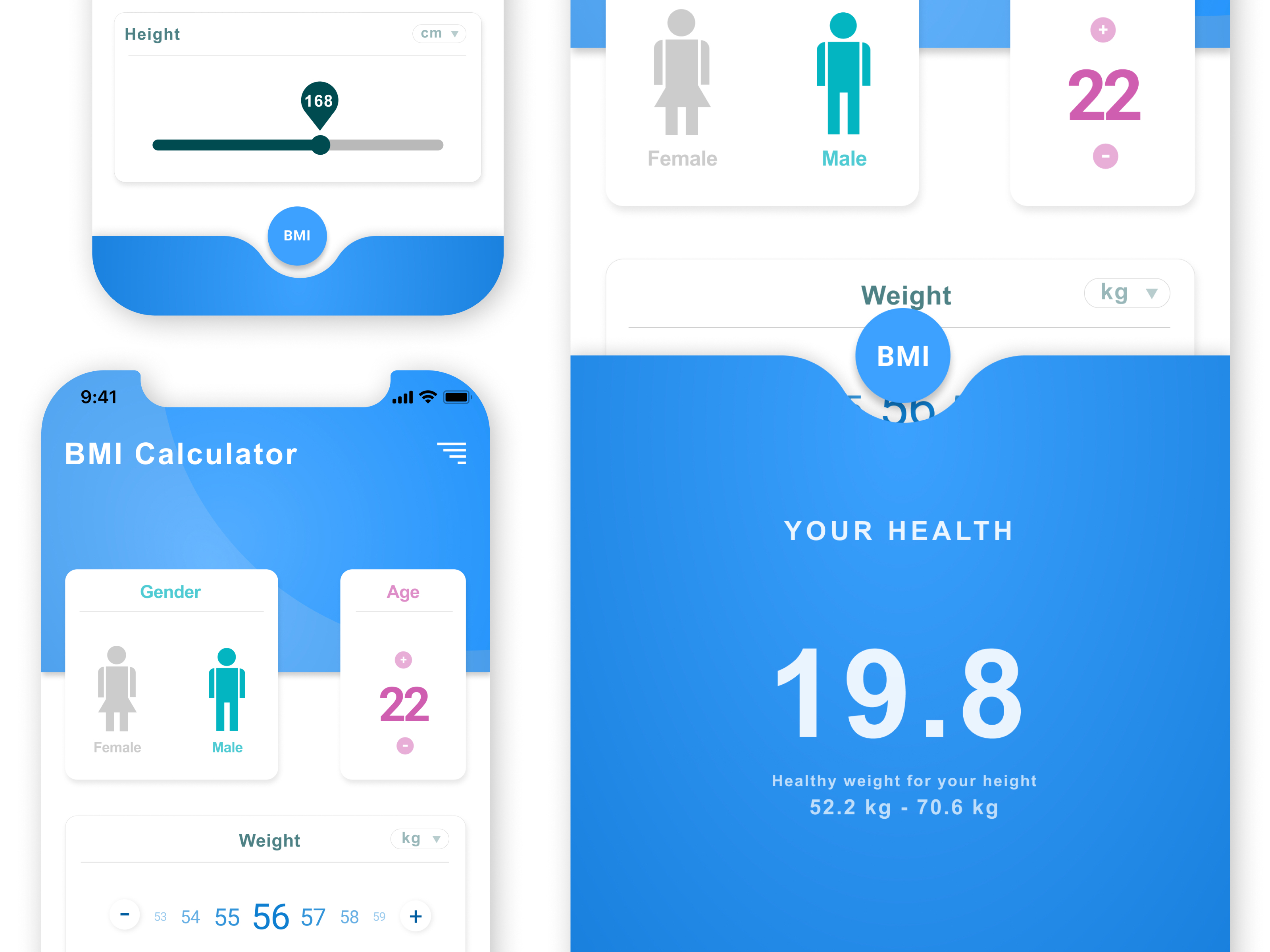 Exploration BMI calculator Apps on iOS by Rahmad Taufiq on Dribbble