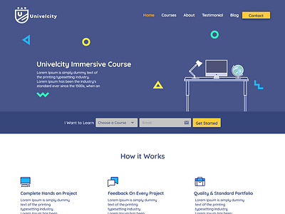Univelcity Landing Page Website branding design flat illustration typography ui ux website