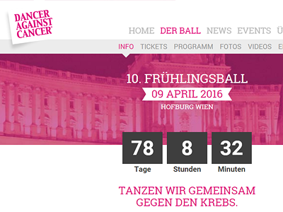 Website Dancer Against Cancer austria charity relaunch vienna webdesign website