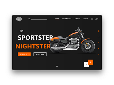 Harley Davidson UI Concept ui ui concept uidesign ux uxdesign web web design web ui website website concept website design website ui