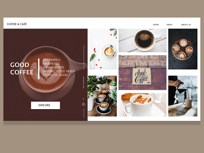 Coffee & Cafe adobe adobexd bold branding clean design desktop home homepage minimal sidebar typography ui ux web website