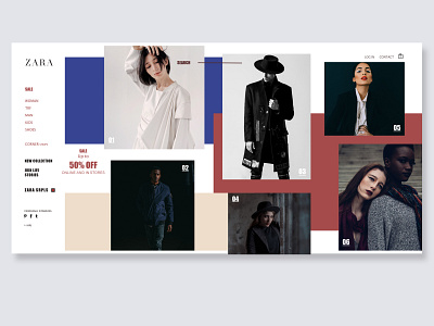 Zara Homepage adobe adobexd bold branding clean design desktop home homepage minimal sidebar typography ui ux web website zara