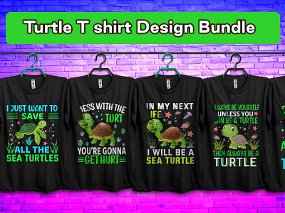 🐢🐢Turtle T Shirt Design Bundle🐢🐢