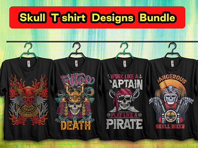 💀☠️ Skull T Shirt Designs Bundle 💀☠️