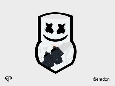 Marshmello Human Mascot logo by @emdzn cartoon clean design esports team logo fortnite logo gaming graphic illustration logo logo esports marca marshmello marshmellow mascot design mascot logo sketch twitch logo