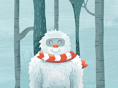 Warm Wishes Illustration blues colorful illustration snowman yeti