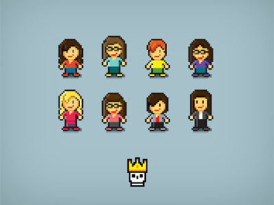 Pixel People 8 bit cartoon characters friends game illustration people pixel