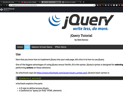 jQuery Tutorial on CodePen design minimal svg typography vector web website