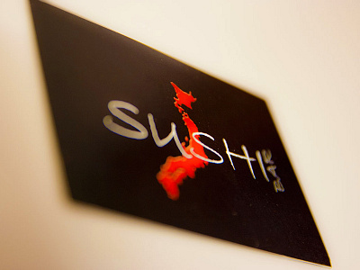 Sushi Bar black business card club japan red sushi bar