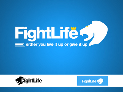 FightLife blu boxe fight life lion logo white