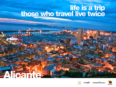Alicante Billboard advertising alicante billboard castle graphic photo quote spain spanish sunrise travel trip