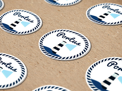 ::: Portus Stickers ::: blue circle cyan graphic design house light lighthouse navy round sail stickers