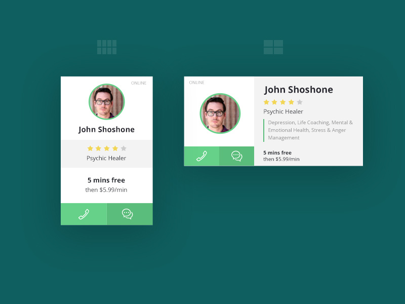 Grid & List view by Santosh Komaragiri on Dribbble