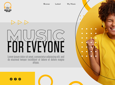 music web shot creative design illustration landing page music app typography ux web design