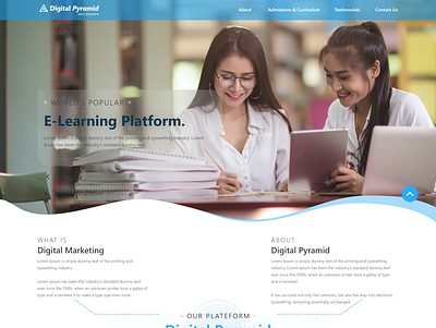 Digital Learning Platform blue and white creative design digital learning digital marketing homepage design homepage ui online learning typogaphy ux webdesign