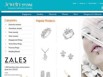 Jewelry Store css homepage html ui web 2.0