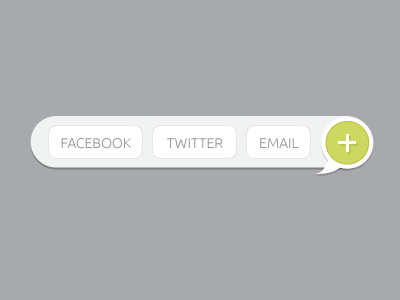 Social Sharing UI Element email facebook social sharing twitter