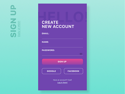 Sign Up Screen - Daily UI - #001