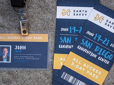 Earth Savvy Tickets awareness badge brand branding conference earth environmental rough rugged ticket tickets