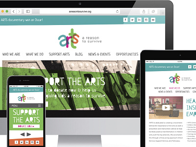 ARTS Site art brand colorful colors homepage logo mobile nonprofit responsive site web design website