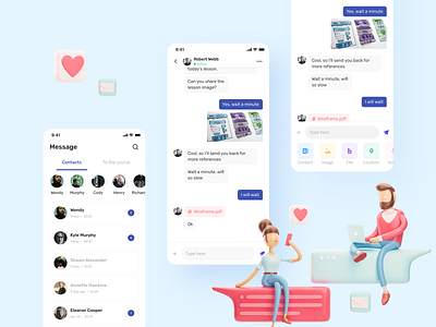 Online Learning App Concept academy artwork chatting clean course illustration learning learning app learning english learning management system learning platform minimal minimalist product ui design uiux