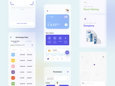 Smart Banking Concept App 3d app app design bank clean clean ui illustration product product design ui uiux wallet