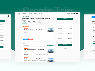 sDiscovery - Create Trip Flow create design destination flow guide map planning product tour touring travel trip trip planner ui uidesign ux uxdesign web
