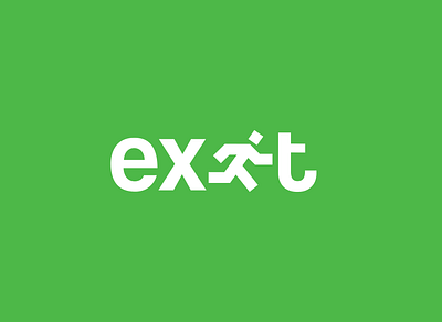 Exit logo branding design icon identity illustration lettering logo minimal typography vector