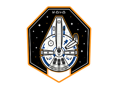 Star Wars - Millenium Falcon (SOLO) art design flat design graphic design han solo illustration illustration art insignia lucasfilm millennium falcon patch design pins spaceship star wars star wars art star wars day starfighter sticker design vector vector art