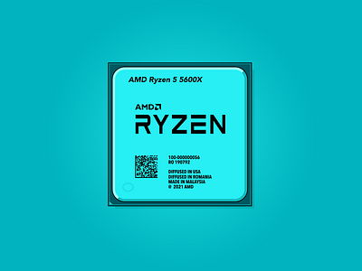 AMD Ryzen 5600X amd art artwork design design art flat design graphic design illustration illustration art pc gaming ryzen sticker design vector vector illustration