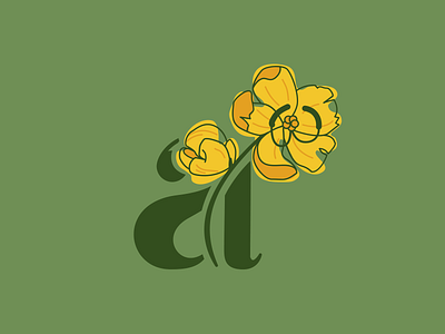 Personal logo a letter acacia floral flower illustration letter a logo monogram