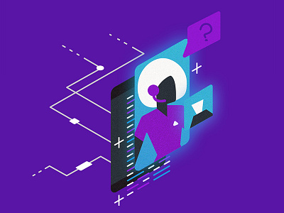 Video Chat Insides api code customer service illustration isometric video