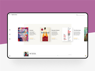 Digital library branding design minimal typography ui ux web website