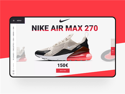 Nike Air Max 270 branding design minimal ui web website