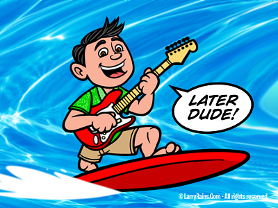 Surfer Avatar avatar cartoon character design guitar illustration surfer