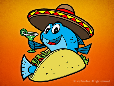 Fish Taco cartoon character design fish illustration taco