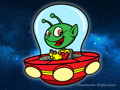 Space Alien alien cartoon character design illustration martian space