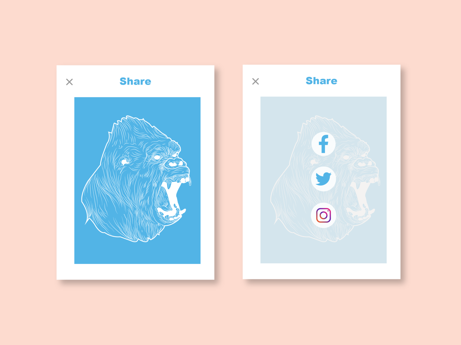 #010 Social Share Ui design by luyolo Madwe on Dribbble