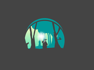 Wandering Gandalf design forest gandalf illustration lord of the rings