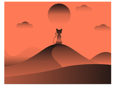 Cat Scenery design illustration