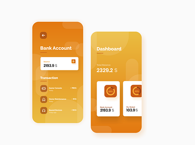 Dashboard - Bank Account branding logotype mobile design ui ui design ux vector