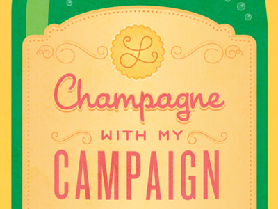 Bubbly champagne script typography