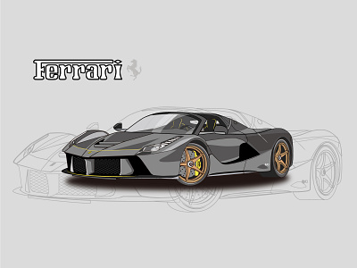 Ferrari Aperta (Black) ai aperta car ferrari illustration racing car sports car 古强