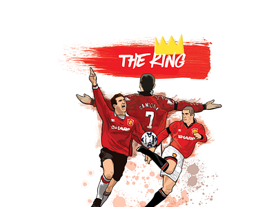 Eric Catona - Manchester United cantona design eric cantona football french graphic design illustration man u manchester united photoshop preimership soccer sport the best the king united