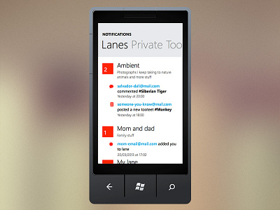 TootiLane Notifications app mobile notifications tootilane windows phone windows phone 8 wp8