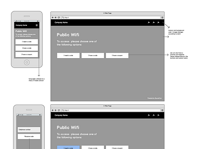 Wireframes for wifi project