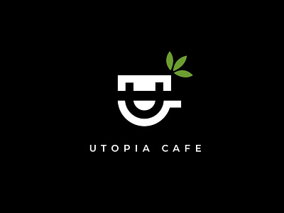 Utopia Cafe Logo Concept coffee creative design graphic design logo logodesign minimal